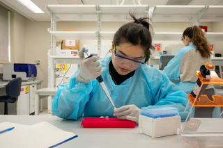 Pipetting in the Genomic lab